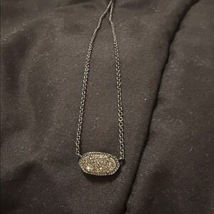 Kendra Scott gunmetal druzy necklace